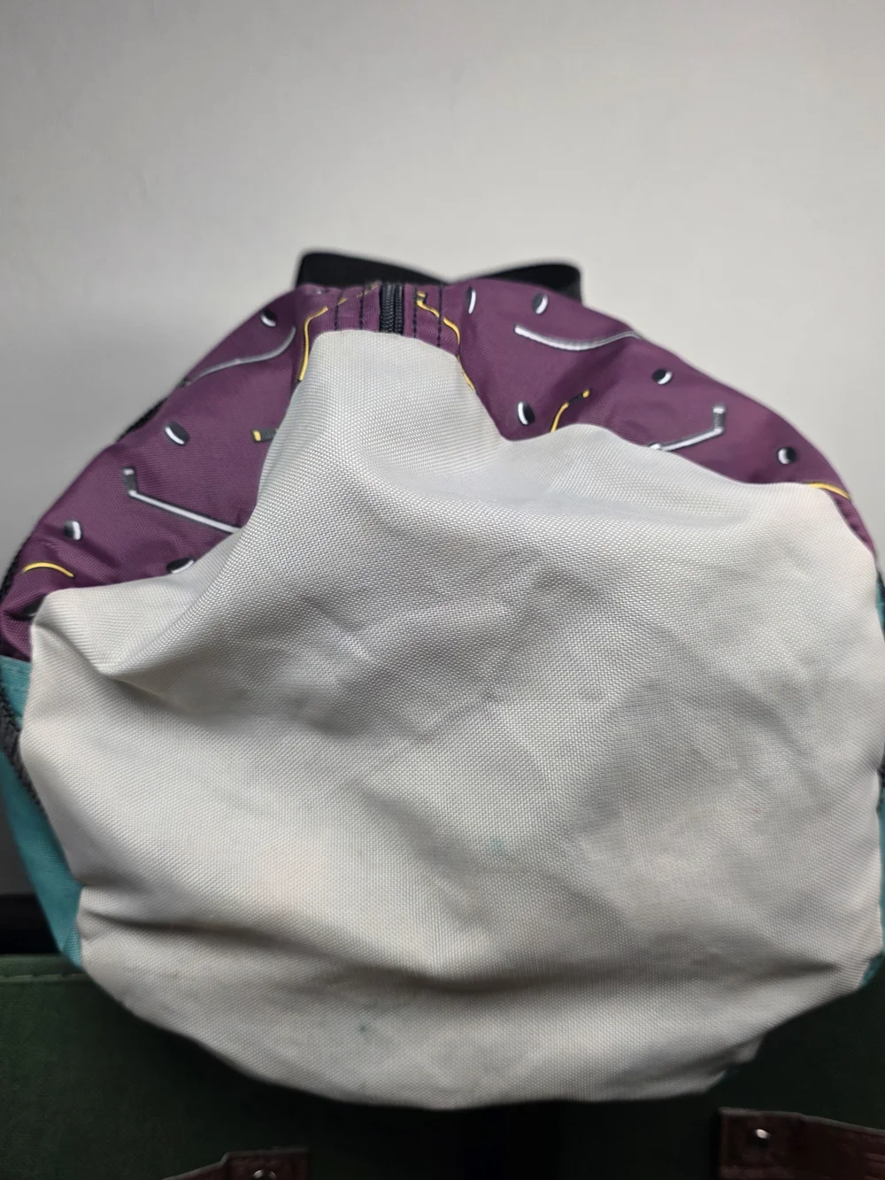 Vintage 90s Disney Mighty Ducks Purple Teal Duffel Bag Made USA